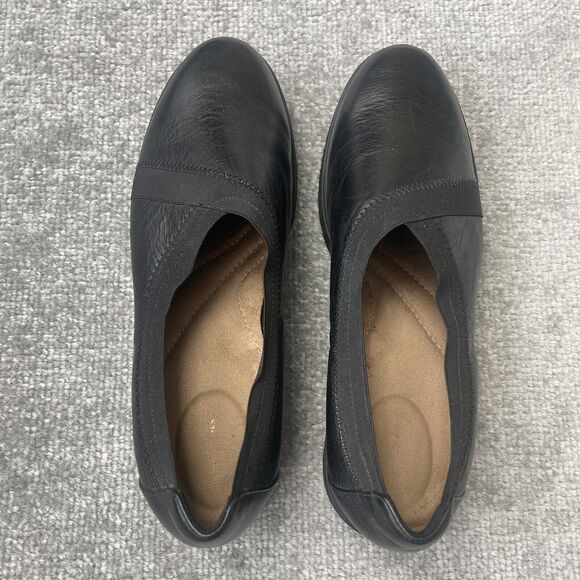 Clarks Shoes Womens Size 9 Black Leather Bellevue Cedar Lightweight Foam Bottom - Picture 5 of 11